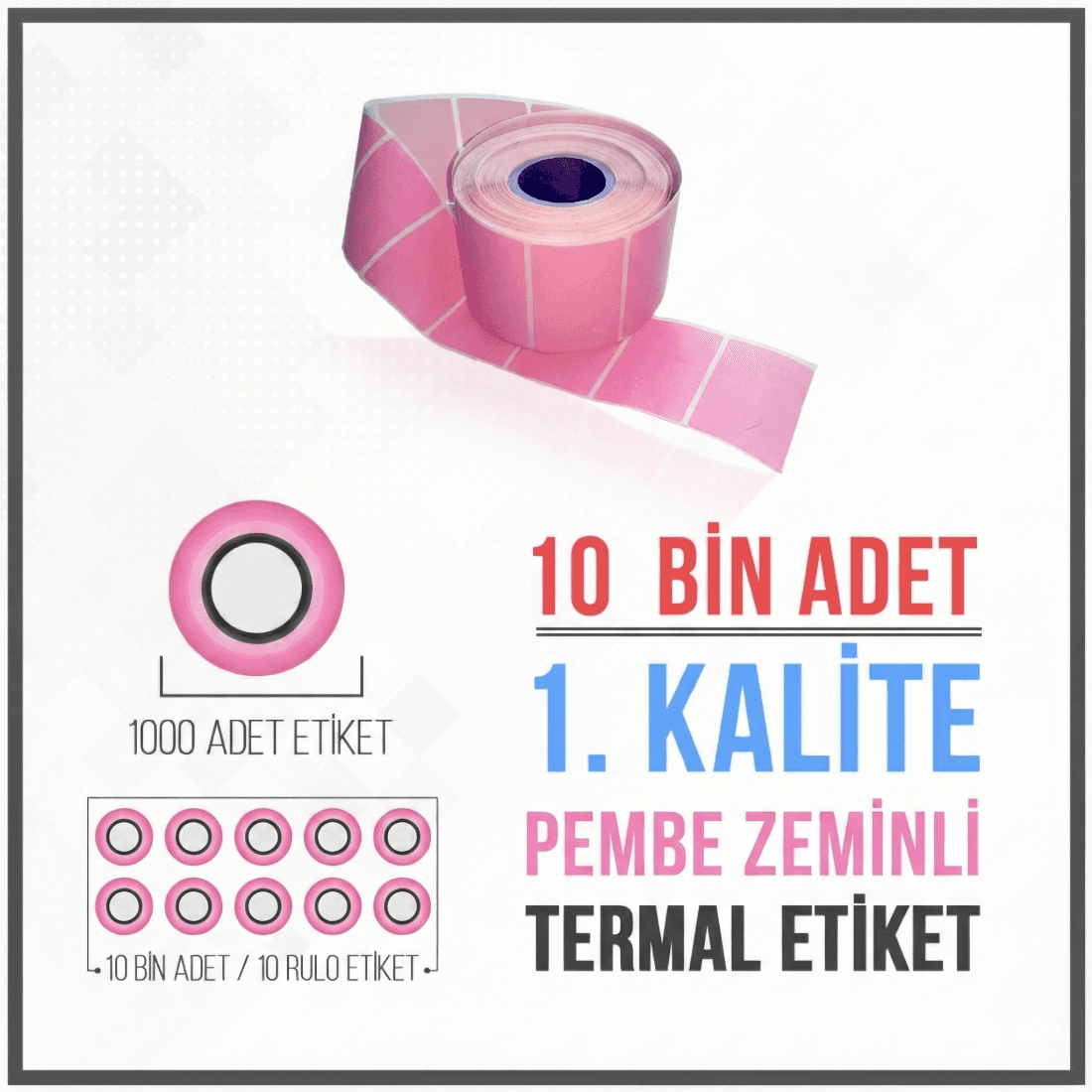 İlaçTarif Etiketi (10.000 Adet) 40mm X 60mm Pembe Zemin Etiket
