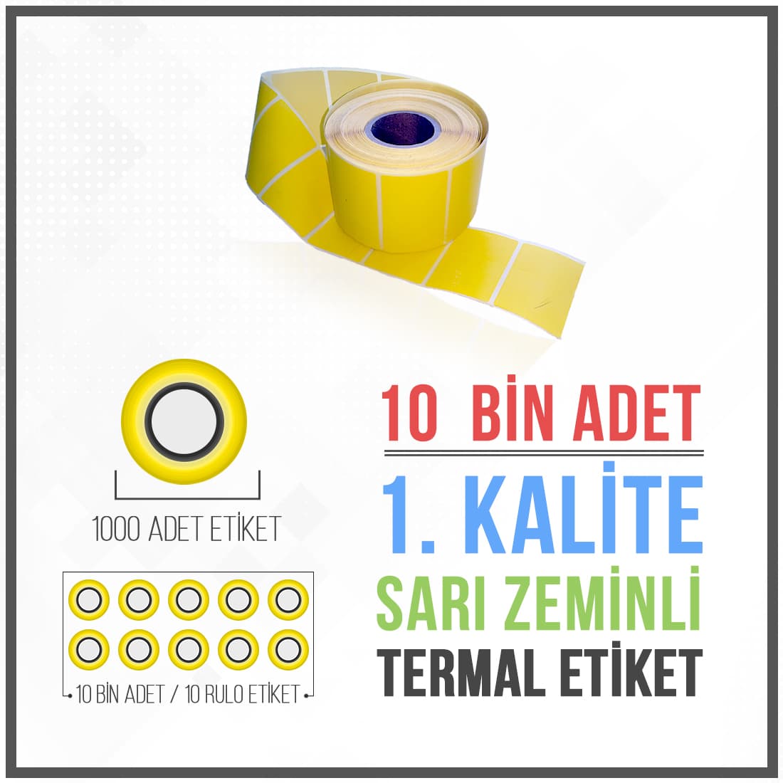 İlaçTarif Etiketi (10.000 Adet) 40mm X 60mm Sarı Zemin Etiket