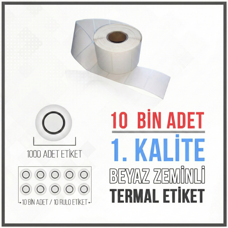 İlaçTarif Etiketi (10.000 Adet)  40mm X 60mm Beyaz Zemin Etiket 