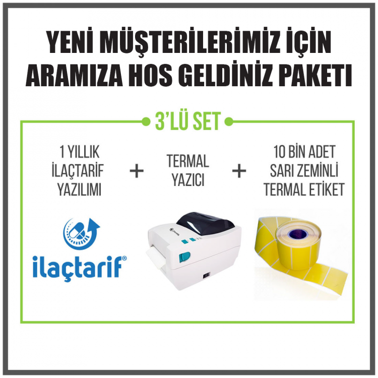 SET KAMPANYA ( Yazılım  [1 YILLIK] + Yazıcı + Etiket)